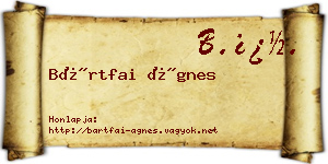 Bártfai Ágnes névjegykártya